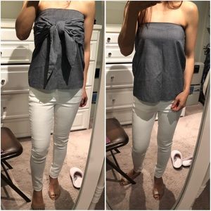 Mango strapless crop top